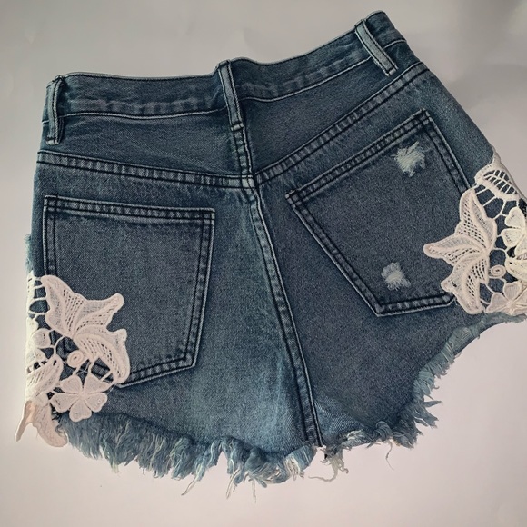 High Waist Denim Shorts - Picture 4 of 5